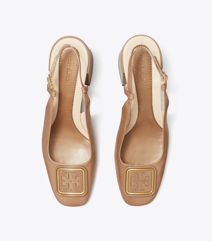 Almond Flour Tory Burch Georgia Bombé Slingback Women's Heels | GB4872ICA