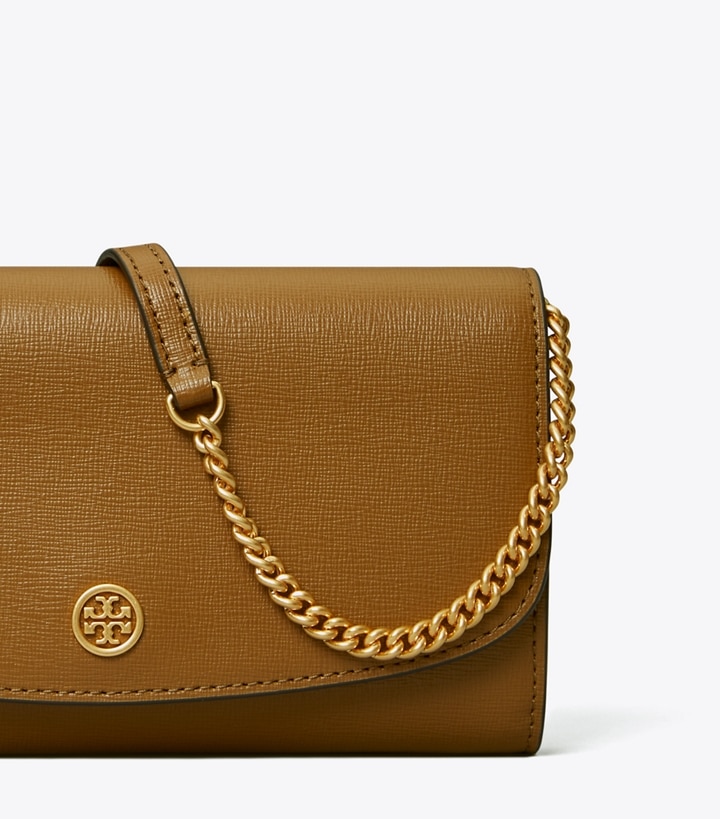 Bistro Brown Tory Burch Robinson Chain Wallet Women's Mini Bags | GB8176IEG