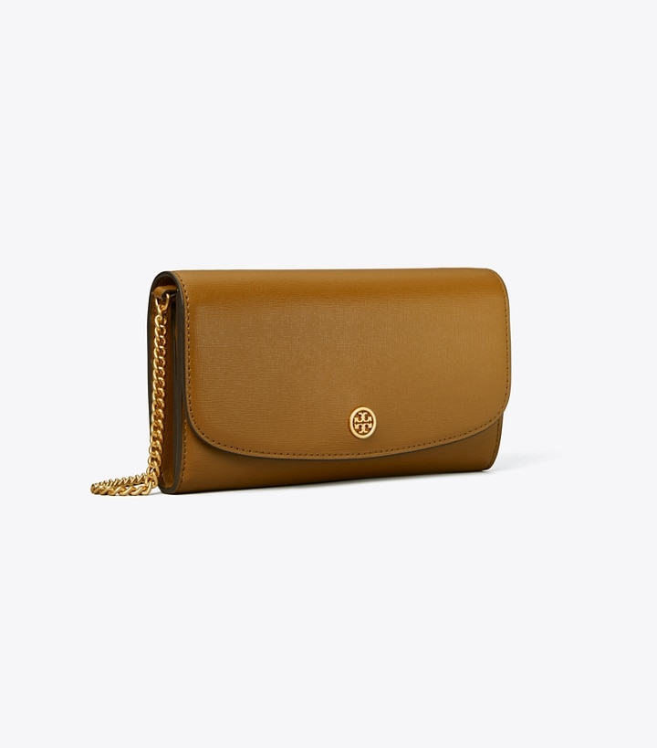 Bistro Brown Tory Burch Robinson Chain Wallet Women\'s Mini Bags | GB8176IEG