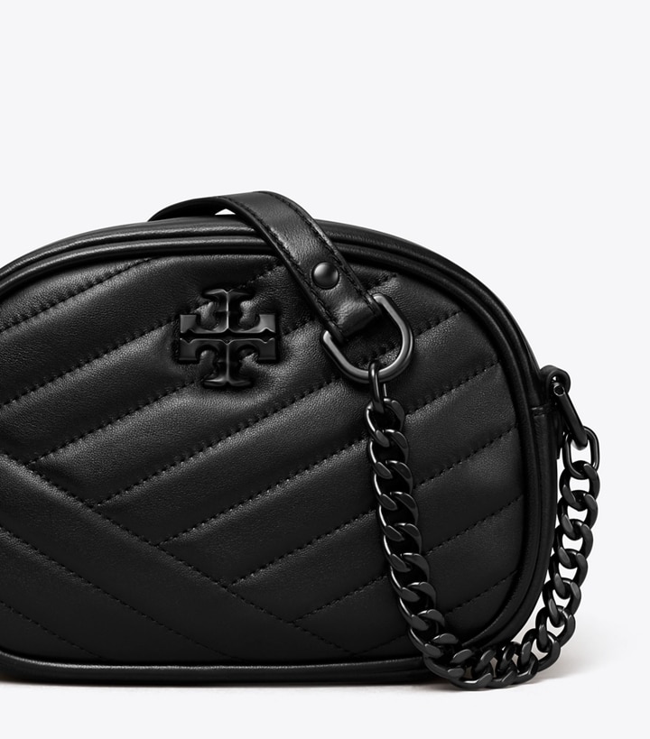 Black Silver Tory Burch Small Kira Chevron Women's Camera Bags | GB7815MWG