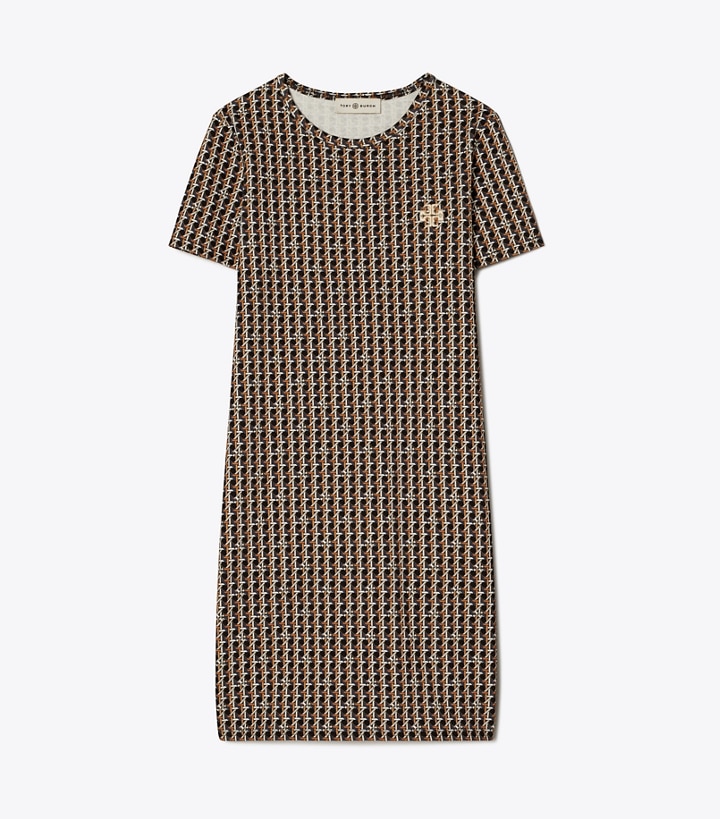 Black Tory Burch Basket-weave T-shirt Women\'s Dresses | GB5183DQT