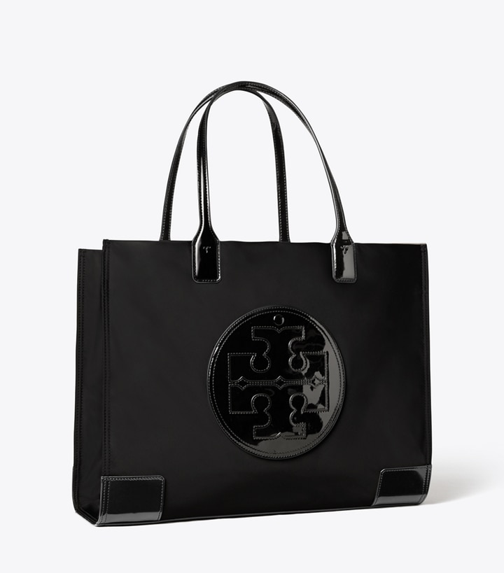 Black Tory Burch Ella Patent Women\'s Tote Bags | GB4581WRE