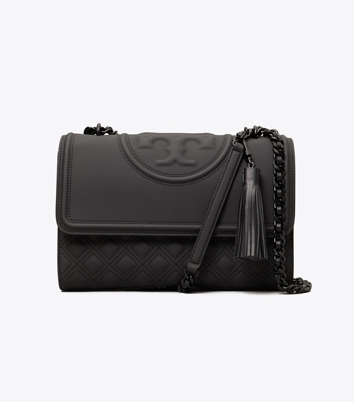 Black Tory Burch Fleming Matte Convertible Women's Shoulder Bags | GB2185BAZ