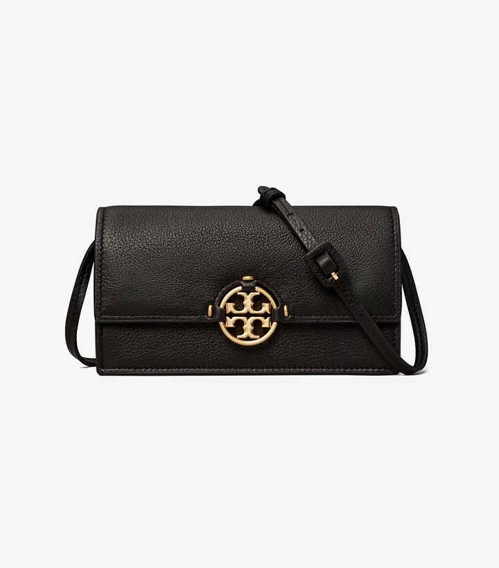 Black Tory Burch Miller Wallet Crossbody Women's Mini Bags | GB7589EFL