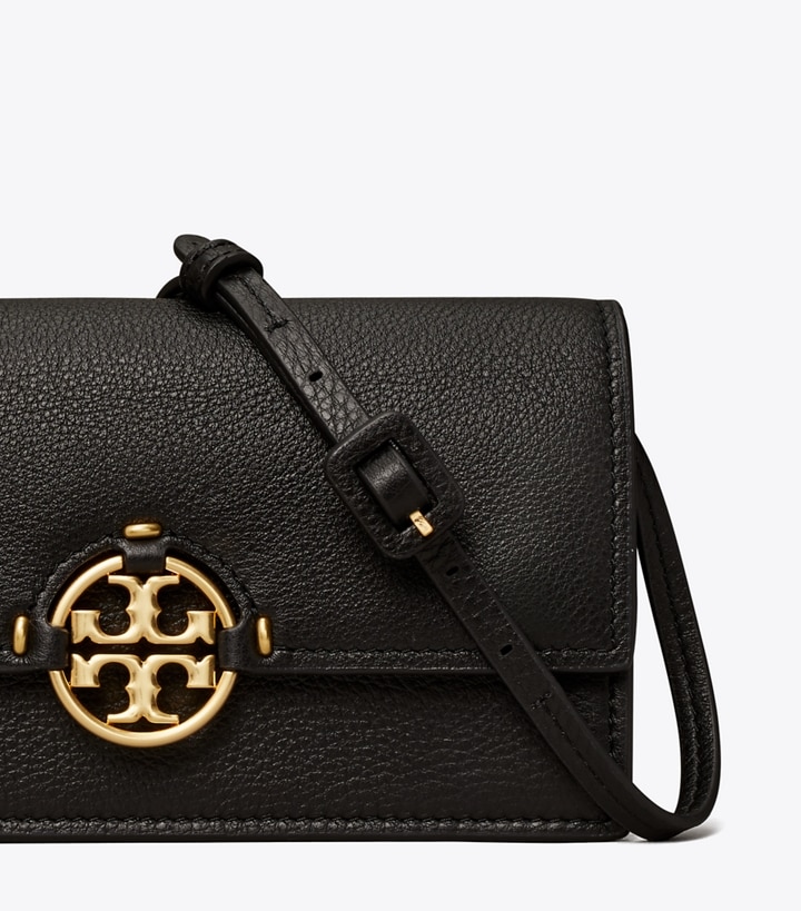 Black Tory Burch Miller Wallet Crossbody Women's Mini Bags | GB7589EFL