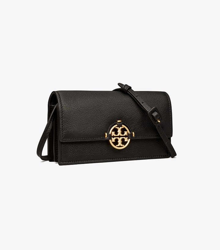 Black Tory Burch Miller Wallet Crossbody Women\'s Mini Bags | GB7589EFL