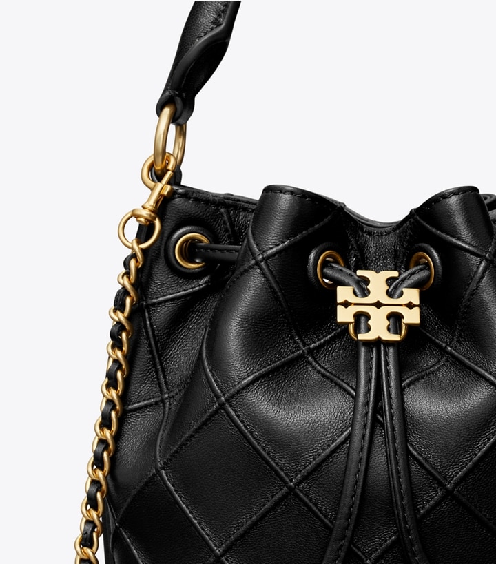 Black Tory Burch Small Fleming Soft Women's Bucket Bags | GB9415JGB