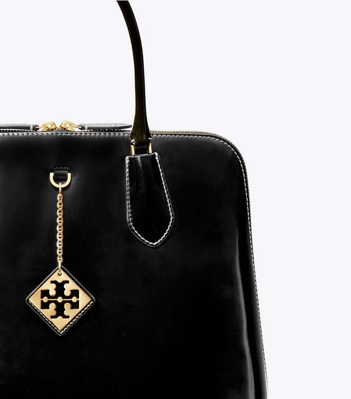 Black Tory Burch Swing Women's Satchel Bags | GB0418MBT