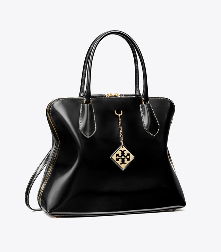 Black Tory Burch Swing Women\'s Satchel Bags | GB0418MBT