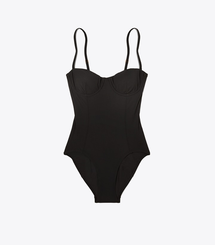 Black Tory Burch Underwire One-piece Women\'s Swimsuit | GB9786THS