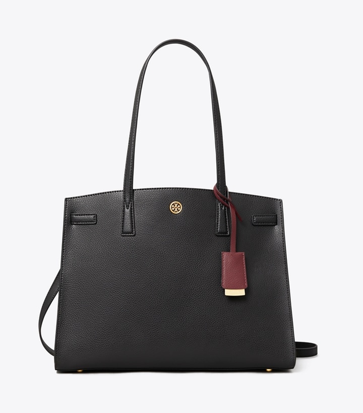 Black Tory Burch Walker Women's Satchel Bags | GB2864EJN