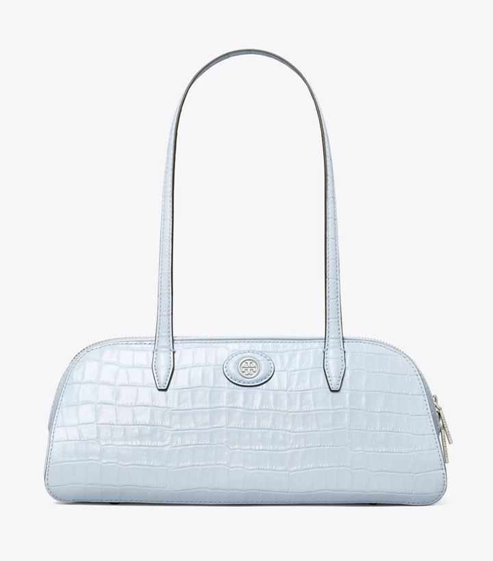 Blue Mist Tory Burch Robinson Embossed Wedge Women's Satchel Bags | GB8971DJF