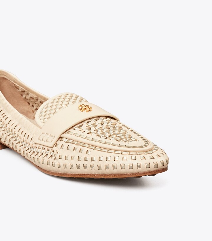 Brie Spark Gold Brie Tory Burch Woven Ballet Women's Loafers | GB5264PXH