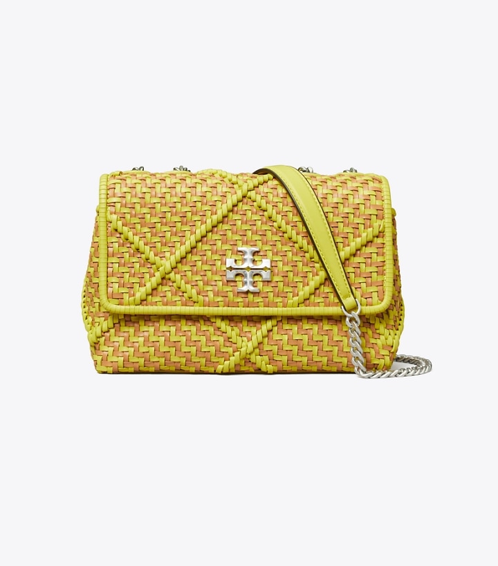 Calendula Mix Tory Burch Small Kira Diamond Woven Convertible Women's Shoulder Bags | GB2590DGU