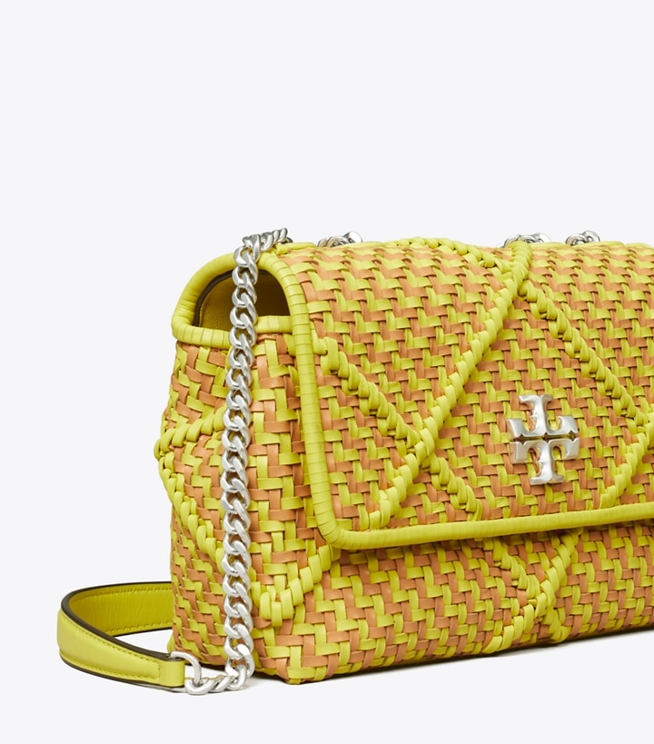 Calendula Mix Tory Burch Small Kira Diamond Woven Convertible Women's Shoulder Bags | GB2590DGU