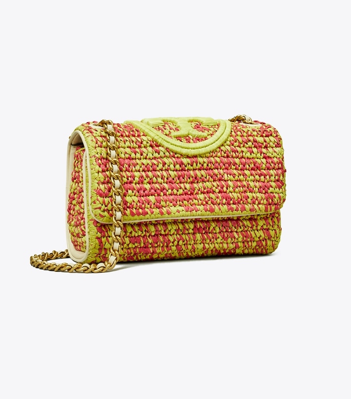 Exotic Red Green Citrine Tory Burch Small Fleming Soft Crochet Convertible Women\'s Shoulder Bags | GB2039TOK