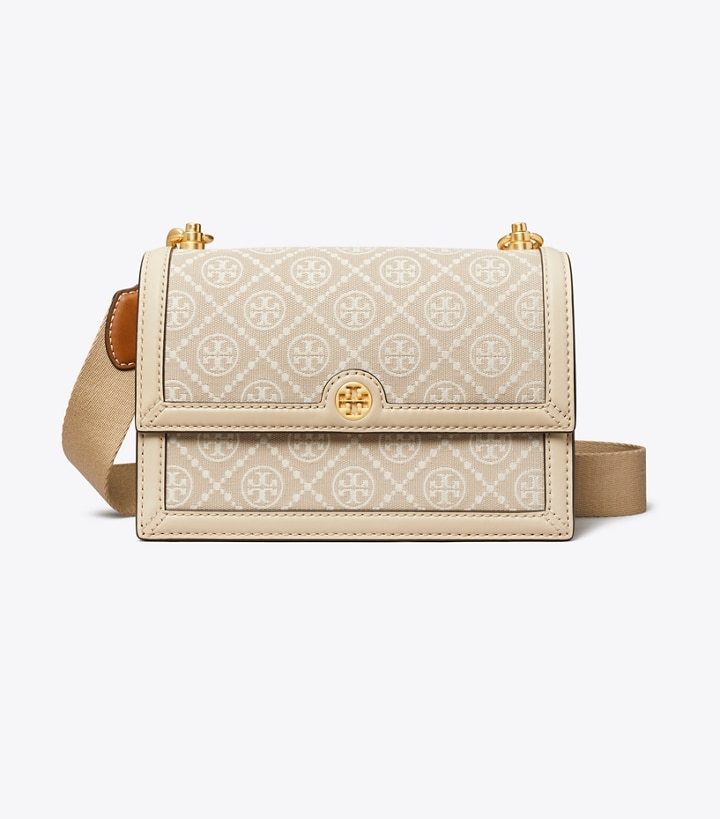 Ivory Tory Burch Small T Monogram Women's Shoulder Bags | GB2706HSY