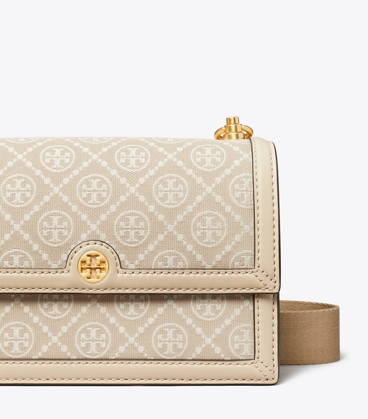 Ivory Tory Burch Small T Monogram Women's Shoulder Bags | GB2706HSY