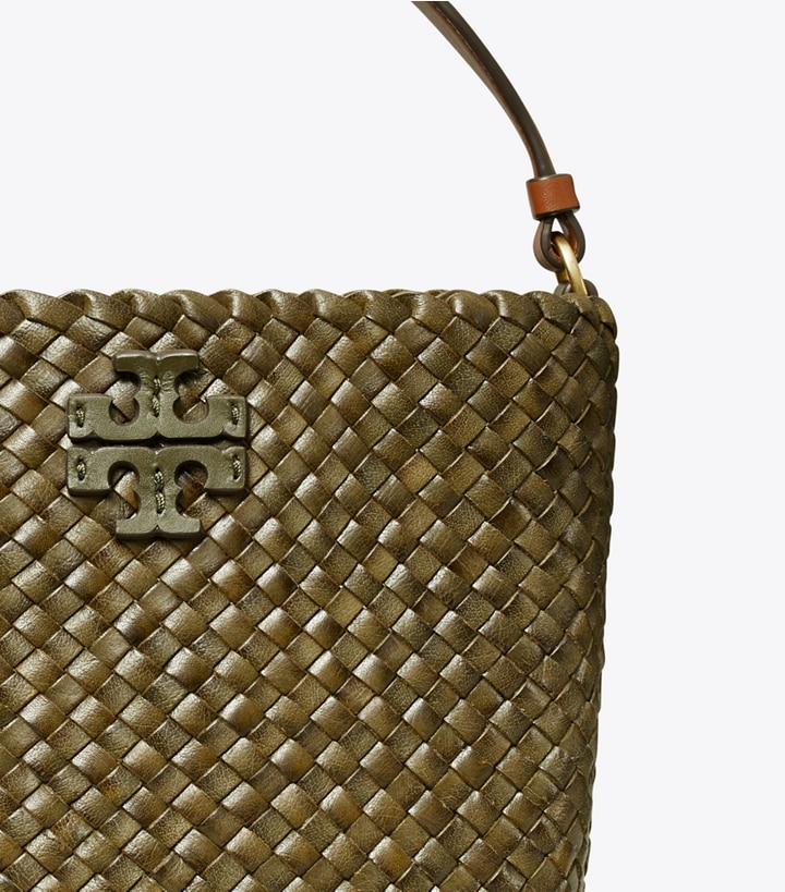 Leccio Tory Burch Small Mcgraw Woven Women's Bucket Bags | GB4139ARC