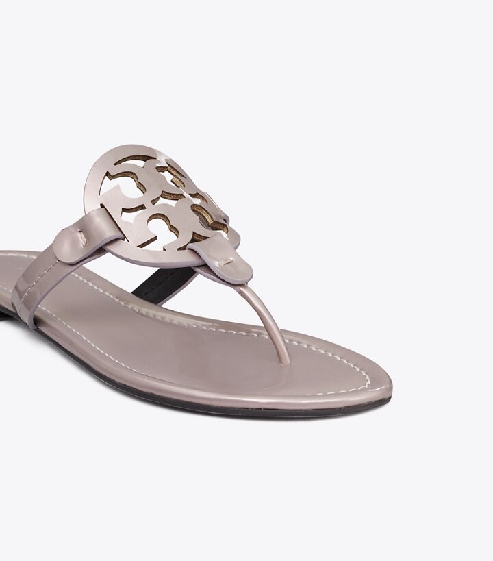 Mauve Tory Burch Miller Pearlized Patent Leather Women's Sandals | GB3981VMH