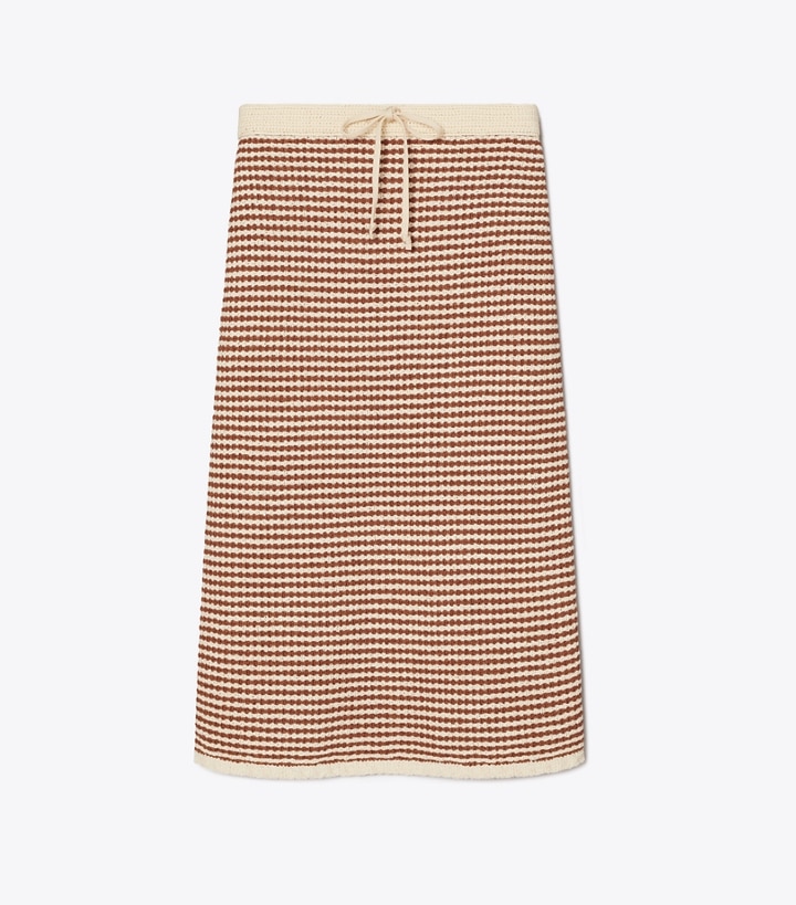 Medium Brown Sugar / French Cream Tory Burch Crochet Knit Women\'s Skirts | GB5610SLR