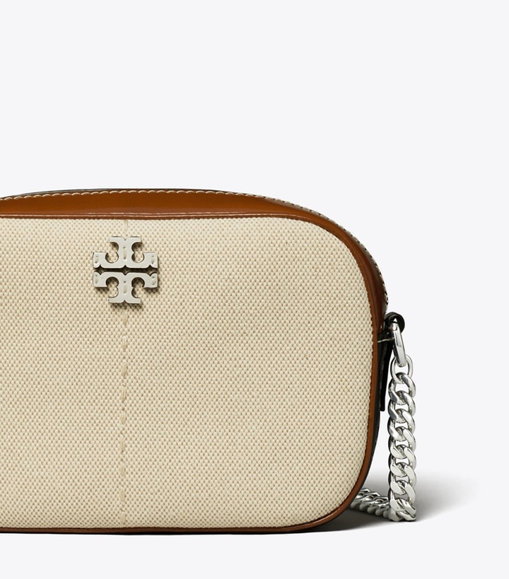 Natural Dark Sienna Tory Burch Mcgraw Canvas Color-block Women's Camera Bags | GB0873FEN