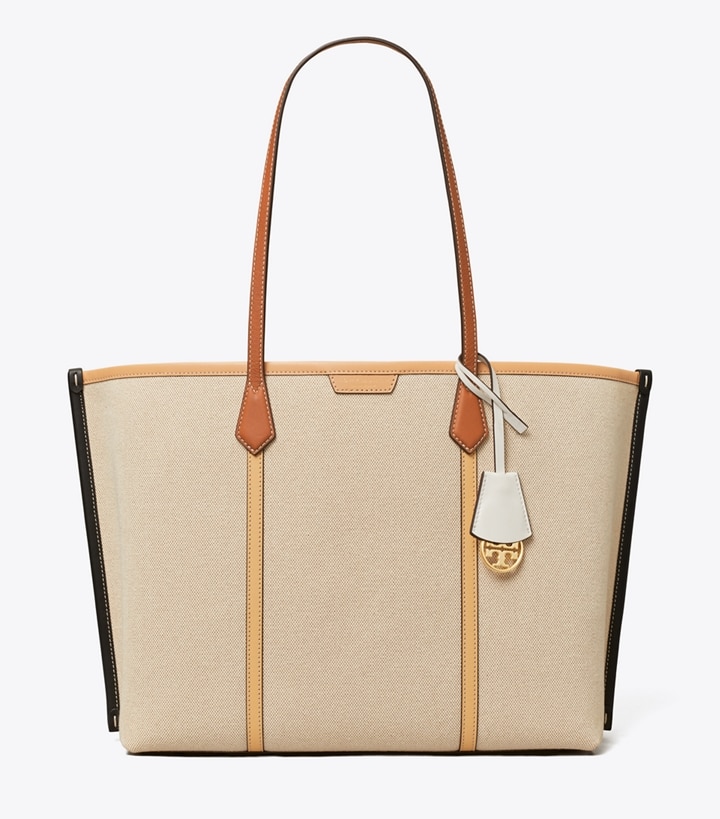 Natural Multi Tory Burch Perry Canvas Triple-compartment Women's Tote Bags | GB6329NTD