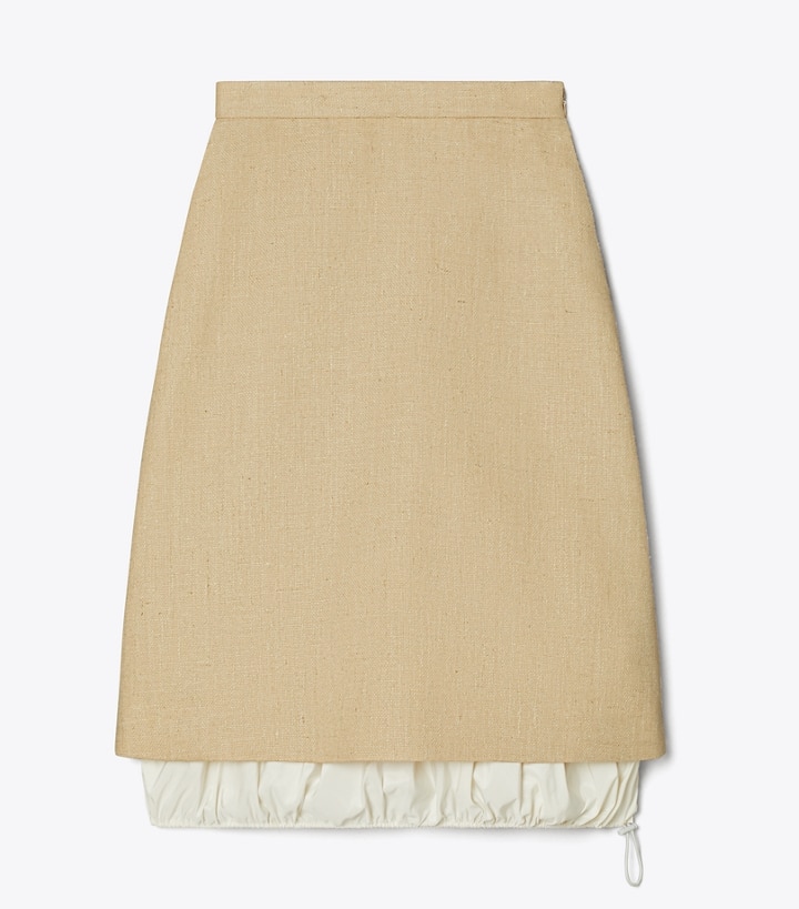 Natural Tory Burch Silk Linen Women\'s Skirts | GB6853RUA