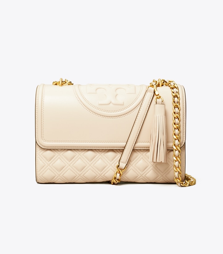 New Cream Tory Burch Fleming Convertible Women's Shoulder Bags | GB1803GQN