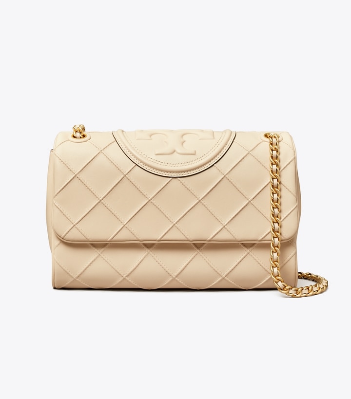 New Cream Tory Burch Fleming Soft Convertible Women's Shoulder Bags | GB1630GIF