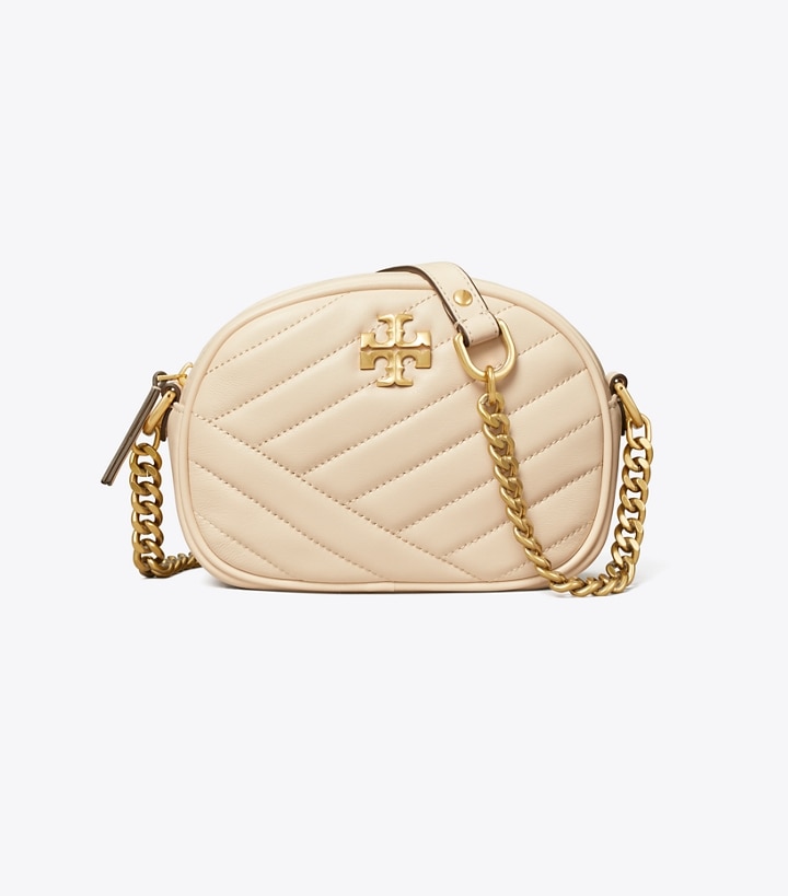 New Cream Tory Burch Small Kira Chevron Women's Camera Bags | GB1936MNY