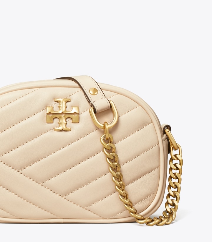 New Cream Tory Burch Small Kira Chevron Women's Camera Bags | GB1936MNY