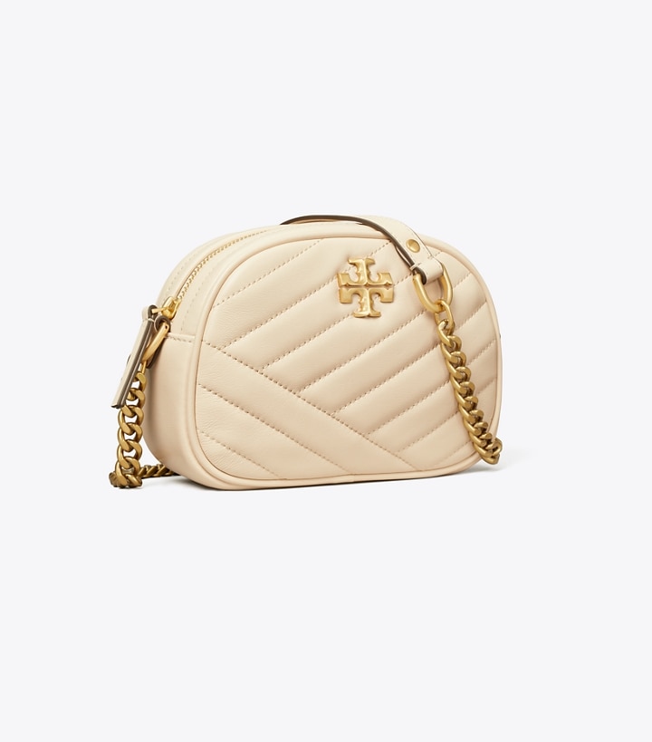 New Cream Tory Burch Small Kira Chevron Women\'s Camera Bags | GB1936MNY