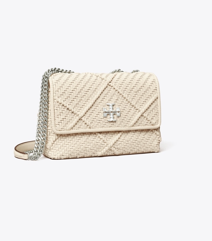 New Ivory Tory Burch Small Kira Diamond Woven Convertible Women\'s Shoulder Bags | GB0698NAO