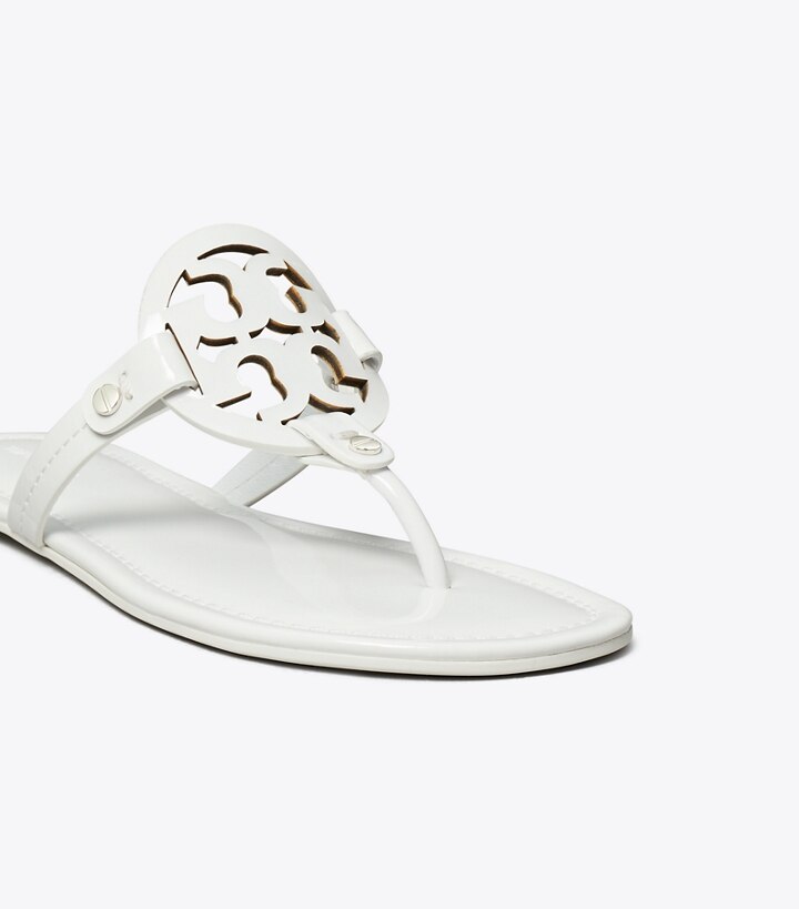 Optic White Tory Burch Miller Patent Leather Women's Sandals | GB7932QOE