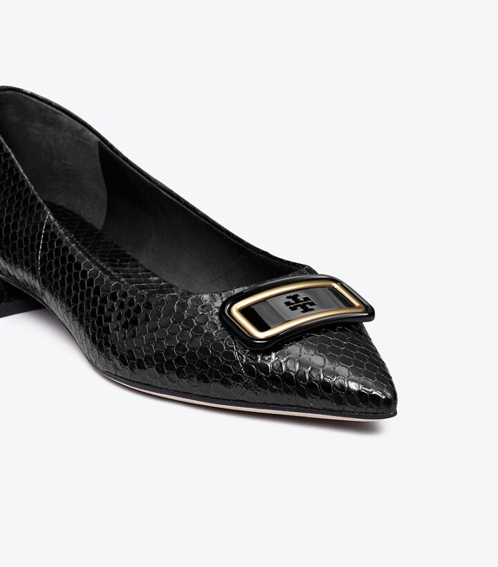 Perfect Black Tory Burch Georgia Pointed Toe Women's Flats | GB8237PTF