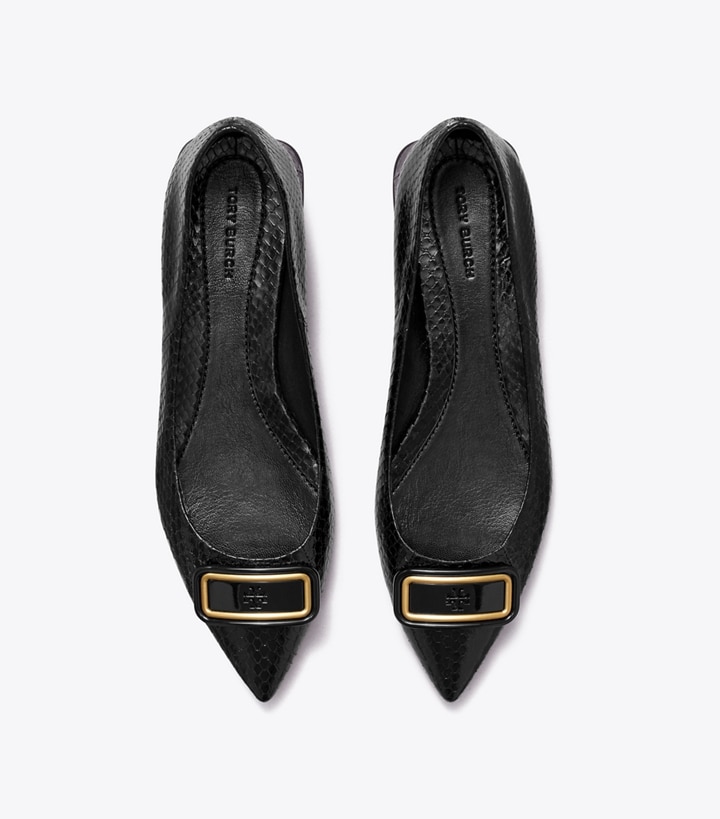 Perfect Black Tory Burch Georgia Pointed Toe Women's Flats | GB8237PTF