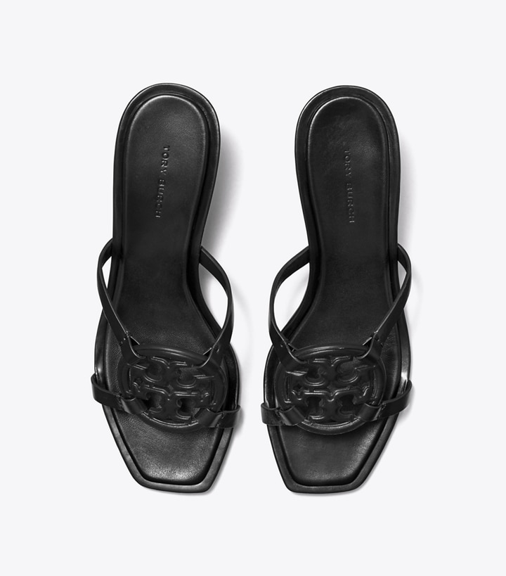 Perfect Black Tory Burch Miller Bombé Low Heel Women's Sandals | GB2860ZFL