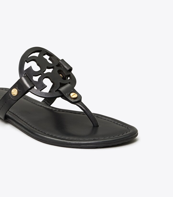 Perfect Black Tory Burch Miller Sandal, Leather Women's Sandals | GB7459HIB