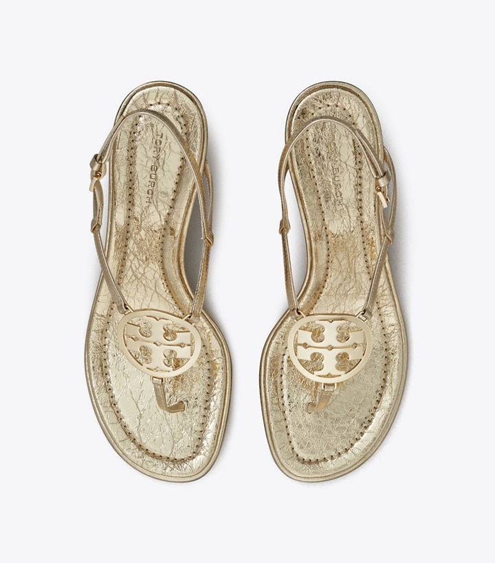 Platino Tory Burch Capri Miller Low Heel Women's Sandals | GB1697ZEW