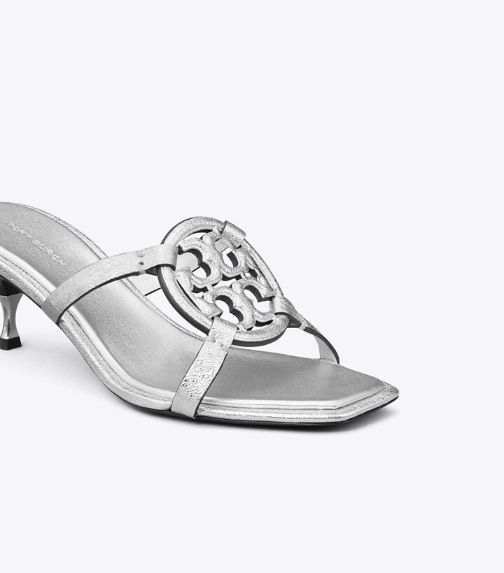 Silver Tory Burch Miller Bombé Low Heel Women's Sandals | GB3276XCG