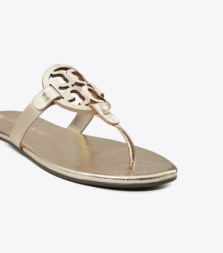 Spark Gold Tory Burch Miller Soft Metallic Women's Sandals | GB1397DHV