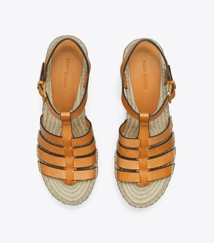 Toasted Soufflé Tory Burch Fisherman Wedge Women's Espadrilles | GB5026FRQ