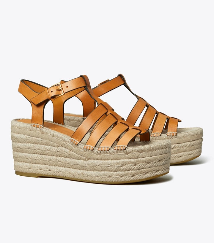 Toasted Soufflé Tory Burch Fisherman Wedge Women\'s Espadrilles | GB5026FRQ