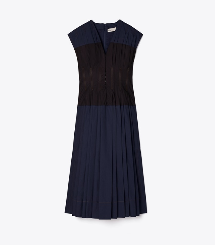 Tory Navy Tory Burch Cotton Poplin Claire Mccardell Women\'s Dresses | GB3762CIU