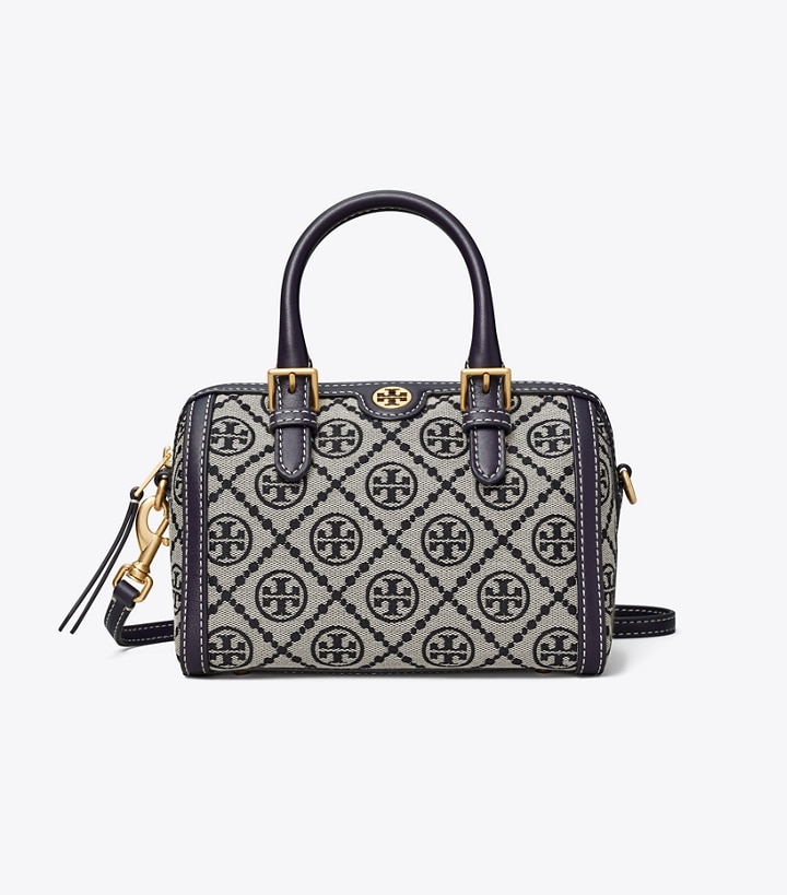 Tory Navy Tory Burch Mini T Monogram Barrel Women's Crossbody Bags | GB9074BWQ