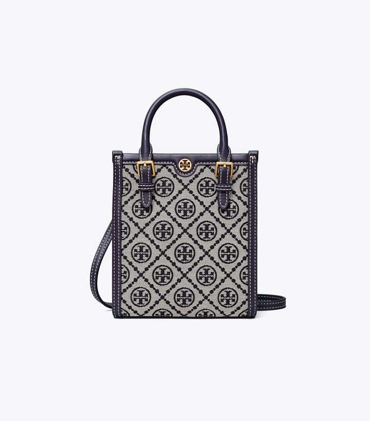 Tory Navy Tory Burch Mini T Monogram Women's Tote Bags | GB5302EIH