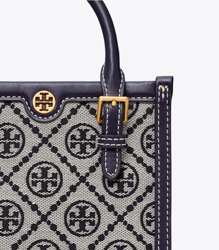 Tory Navy Tory Burch Mini T Monogram Women's Tote Bags | GB5302EIH