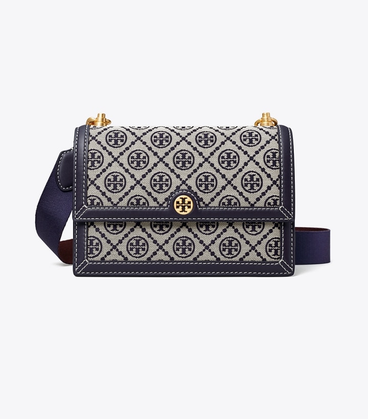 Tory Navy Tory Burch Small T Monogram Women's Shoulder Bags | GB2537FJC