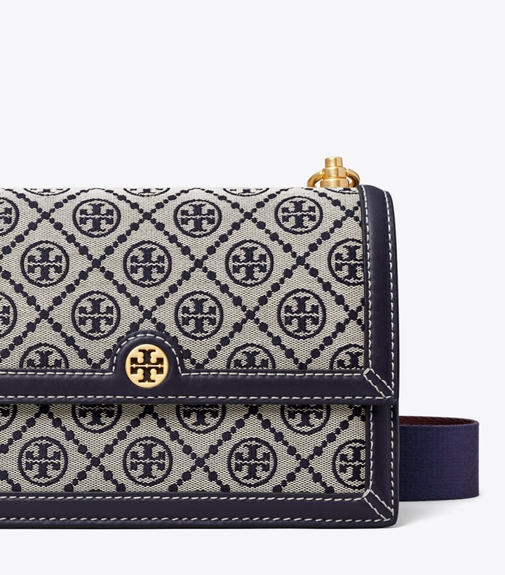 Tory Navy Tory Burch Small T Monogram Women's Shoulder Bags | GB2537FJC